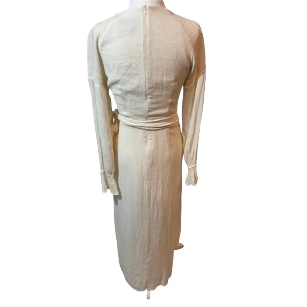 Zaharaa The Label Women’s Maxi Wrap Dress Cottage core Size Small Bell Sleeve - Picture 2 of 11